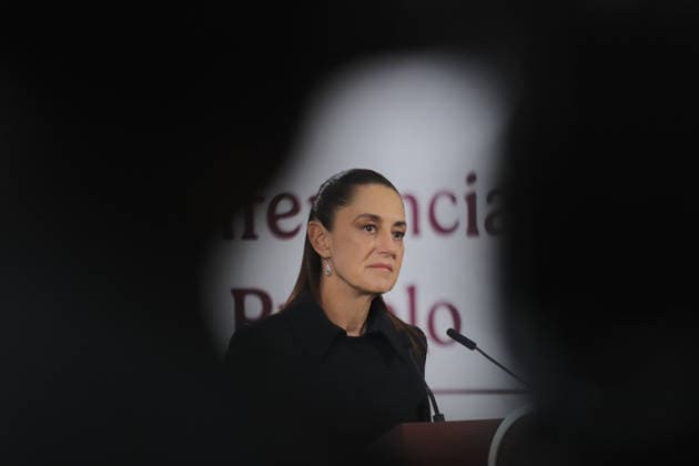 Mexico™s President Claudia Sheinbaum News Conference Mexican President Claudia Sheinbaum Pardo speaks during a press conference about the Felipe Ãngeles International Airport (AIFA) after four years of operation at the National Palace, on April 1, 2026, in Mexico City. (Photo by Carlos Santiago Eyepix Group) Copyright: xCarlosxSantiagox xEyepixxGroupx CS_01042026_179792