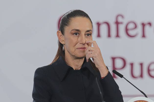 Mexico™s President Claudia Sheinbaum News Conference Mexican President Claudia Sheinbaum Pardo speaks during a press conference about the Felipe Ãngeles International Airport (AIFA) after four years of operation at the National Palace, on April 1, 2026, in Mexico City. (Photo by Carlos Santiago Eyepix Group) Copyright: xCarlosxSantiagox xEyepixxGroupx CS_01042026_179794