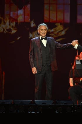 Andrea Bocelli And Andrea Lykke Oehlenschlæger In Concert - Paris Andrea Bocelli performs at the Accor Arena in Paris, France on April 1, 2026. Photo by Christophe Meng ABACAPRESS.COM Paris France  Copyright: xMengxChristophe ABACAx