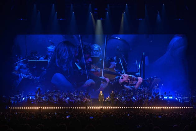 Andrea Bocelli And Andrea Lykke Oehlenschlæger In Concert - Paris Andrea Bocelli performs at the Accor Arena in Paris, France on April 1, 2026. Photo by Christophe Meng ABACAPRESS.COM Paris France  Copyright: xMengxChristophe ABACAx