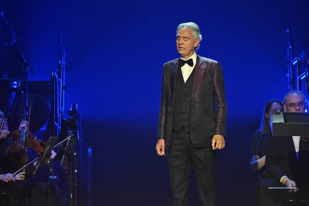Andrea Bocelli And Andrea Lykke Oehlenschlæger In Concert - Paris Andrea Bocelli performs at the Accor Arena in Paris, France on April 1, 2026. Photo by Christophe Meng ABACAPRESS.COM Paris France  Copyright: xMengxChristophe ABACAx