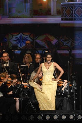 Andrea Bocelli And Andrea Lykke Oehlenschlæger In Concert - Paris Andrea Lykke Oehlenschlæger performs at the Accor Arena in Paris, France on April 1, 2026. Photo by Christophe Meng ABACAPRESS.COM Paris France  Copyright: xMengxChristophe ABACAx