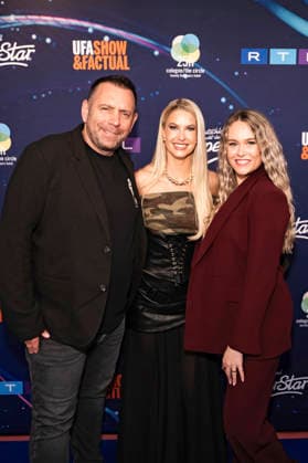 Ikke Hüftgold, Isi Glück and Nina Reh at the preview of the 22nd season of the casting show DSDS 2026 at the 25 hours Hotel Cologne, 01 04 2026 Foto:xT.xNgox xFuturexImagex dsds_6417