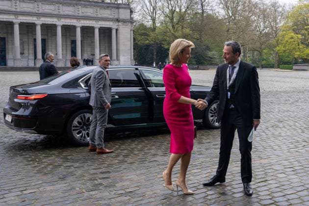 Queen Mathilde of Belgium and Pierre wunsch pictured at the arrival for the Be Philanthropy event, about the trends, opportunities, difficulties and innovations of philanthropy, organised by the Koning Boudewijnstichting Fondation Roi Baudouin, in Brussels, on Thursday 02 April 2026. MARIUS BURGELMAN  MariusxBurgelman 169577516