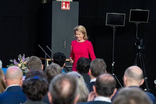 Queen Mathilde of Belgium pictured at the Be Philanthropy event, about the trends, opportunities, difficulties and innovations of philanthropy, organised by the Koning Boudewijnstichting Fondation Roi Baudouin, in Brussels, on Thursday 02 April 2026. MARIUS BURGELMAN  MariusxBurgelman 169577625