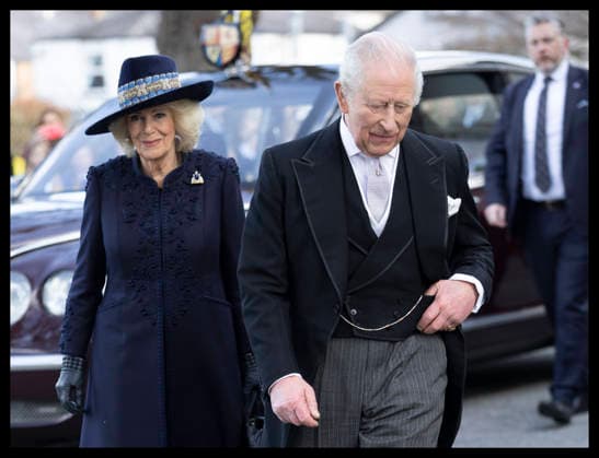 . 02 04 2026. St Asaph, United Kingdom. King Charles III and Queen Camilla arriving at the Royal Maundy Service at St Asaph Cathedral in Wales, United Kingdom.  xStephenxLockx xi-Imagesx IIM-26678-0019