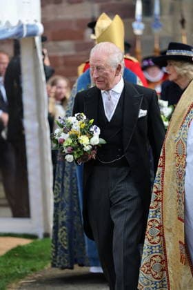 . 02 04 2026. St Asaph, United Kingdom. King Charles III and Queen Camilla at the Royal Maundy Service at St Asaph Cathedral in Wales, United Kingdom.  xStephenxLockx xi-Imagesx IIM-26678-0021