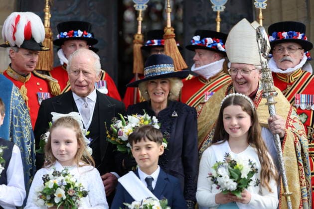 . 02 04 2026. St Asaph, United Kingdom. King Charles III and Queen Camilla at the Royal Maundy Service at St Asaph Cathedral in Wales, United Kingdom.  xStephenxLockx xi-Imagesx IIM-26678-0022