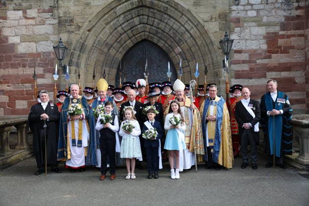 . 02 04 2026. St Asaph, United Kingdom. King Charles III and Queen Camilla at the Royal Maundy Service at St Asaph Cathedral in Wales, United Kingdom.  xStephenxLockx xi-Imagesx IIM-26678-0029