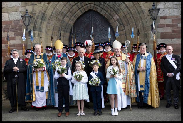 . 02 04 2026. St Asaph, United Kingdom. King Charles III and Queen Camilla at the Royal Maundy Service at St Asaph Cathedral in Wales, United Kingdom.  xStephenxLockx xi-Imagesx IIM-26678-0057