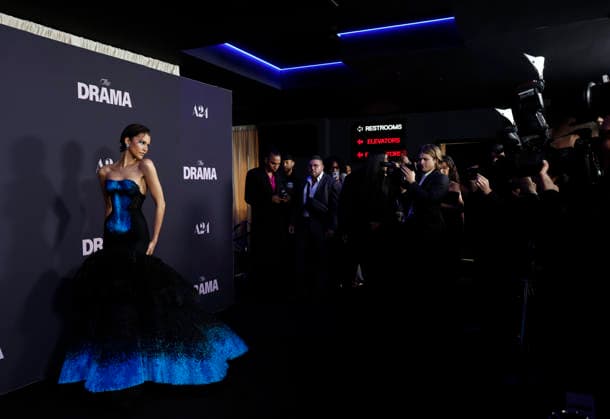 Zendaya arrives on the red carpet at the premiere of A24 s The Drama at Regal Union Square on Thursday, April 2, 2026 in New York City.  NYP20260402111 JOHNxANGELILLO