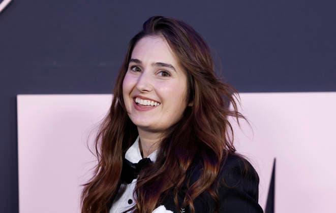 Jasmine Perillo arrives on the red carpet at the premiere of A24 s The Drama at Regal Union Square on Thursday, April 2, 2026 in New York City.  NYP20260402141 JOHNxANGELILLO