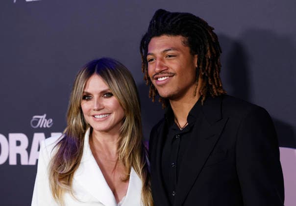 Heidi Klum and Henry Samuel arrive on the red carpet at the premiere of A24 s The Drama at Regal Union Square on Thursday, April 2, 2026 in New York City.  NYP20260402145 JOHNxANGELILLO