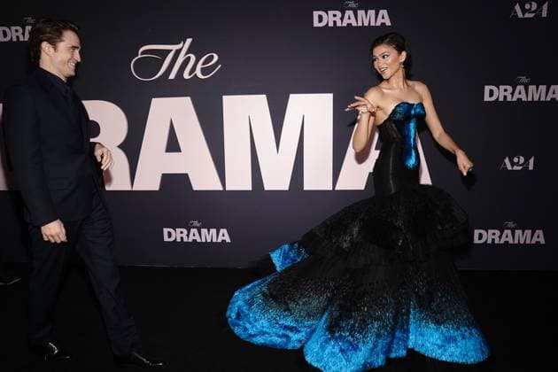 Robert Pattinson, Zendaya at arrivals for THE DRAMA Premiere, Regal Union Square, New York, NY, April 02, 2026. Photo By: Kristin Callahan Everett Collection THE DRAMA Premiere PUBLICATIONXNOTxINxCANxCHNxFRAxITAxJPNxNORxPOLxRUSxESPxUKxUSA