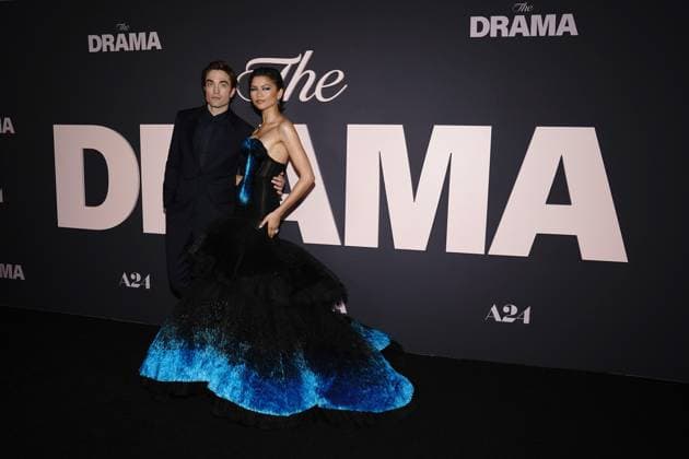Robert Pattinson, Zendaya at arrivals for THE DRAMA Premiere, Regal Union Square, New York, NY, April 02, 2026. Photo By: Kristin Callahan Everett Collection THE DRAMA Premiere PUBLICATIONXNOTxINxCANxCHNxFRAxITAxJPNxNORxPOLxRUSxESPxUKxUSA
