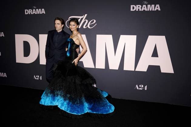 Robert Pattinson, Zendaya at arrivals for THE DRAMA Premiere, Regal Union Square, New York, NY, April 02, 2026. Photo By: Kristin Callahan Everett Collection THE DRAMA Premiere PUBLICATIONXNOTxINxCANxCHNxFRAxITAxJPNxNORxPOLxRUSxESPxUKxUSA