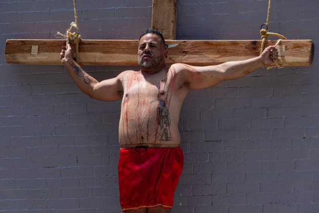 April 3, 2026, Mexico City, Mexico: Inmates reenacted the Passion of Christ during Holy Week 2026 at the East Male Preventive Prison in Mexico City in a performance prepared over months that included the Last Supper, the Stations of the Cross, and the crucifixion. Relatives of the inmates attended the event. Mexico City Mexico - ZUMAl178 20260403_znp_l178_024 Copyright: xCristianxLeyvax