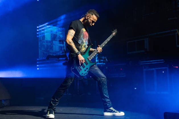 April 3, 2026, London, United Kingdom: Chris Wolstenholme of Muse rock band, performs live on stage at the O2 Academy Brixton London. Muse played an intimate album launch show at the O2 Academy Brixton London on April 3rd to celebrate their 10th studio album The Wow! Signal The Album will be released later this year..Muse are Matt Bellamy, Chris Wolstenholme and Dominic Howard. London United Kingdom - ZUMAs197 20260403_aaa_s197_306 Copyright: xBonniexBritainx