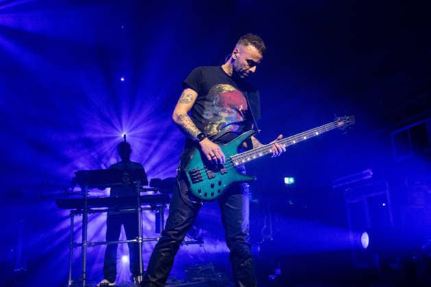 April 3, 2026, London, United Kingdom: Chris Wolstenholme of Muse rock band, performs live on stage at the O2 Academy Brixton London. Muse played an intimate album launch show at the O2 Academy Brixton London on April 3rd to celebrate their 10th studio album The Wow! Signal The Album will be released later this year..Muse are Matt Bellamy, Chris Wolstenholme and Dominic Howard. London United Kingdom - ZUMAs197 20260403_aaa_s197_319 Copyright: xBonniexBritainx