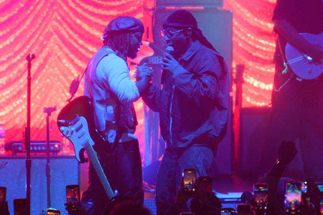 Leon Thomas Performs at Eventim Apollo, London, UK American rapper Ty Dolla $ign (born Tyrone William Griffin Jr) guests with Leon Thomas (born Leon George Thomas III) at The Eventim Apollo, London, England, UK on Friday 3 April 2026 as part of his Mutts Don t Heel Tour 2026., Credit:Justin Ng Avalon UK, England, London, Eventim Apollo  Copyright: xJustinxNgx xAvalonx 1088495643