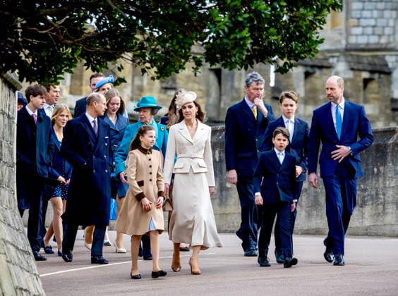 05-04-2026 England Prince of Wales, William and Prince George, the Princess of Wales, Catherine and Prince Louis and Princess Charlotte and Prince Edward and Princess Anne attend the Easter Mattins Service at St. Georges Chapel, Windsor Castle on Easter Sunday in Windsor, Berkshire, UK. Â  Copyright: xPPEx