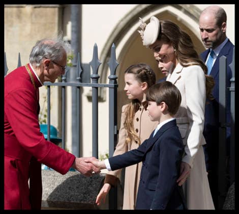 . 05 04 2026. Windsor , United Kingdom. Prince William , Kate Middleton, Prince George, Princess Charlotte and Prince Louis leaving the Easter Sunday church service at Windsor Castle , United Kingdom.  xStephenxLockx xi-Imagesx IIM-26682-0074