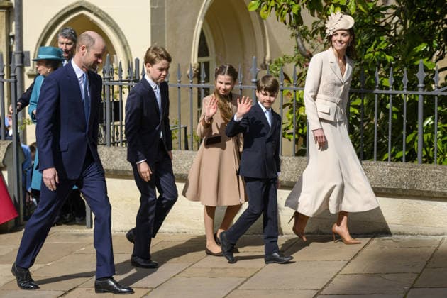 British Royal Family attend Easter Sunday Service at Windsor Castle WINDSOR, UNITED KINGDOM - APRIL 05: William, Prince of Wales, Prince George, Prince Louis, Princess Charlotte and Catherine, Princess of Wales attend the Easter Service at St George’s Chapel at Windsor Castle in Windsor, United Kingdom on April 05, 2026 Stringer Anadolu Windsor United Kingdom. Editorial use only. Please get in touch for any other usage.  Copyright: x2026xAnadoluxStringerx