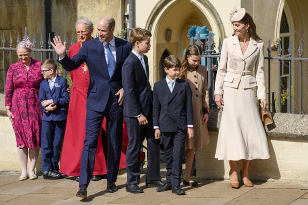 British Royal Family attend Easter Sunday Service at Windsor Castle WINDSOR, UNITED KINGDOM - APRIL 05: William, Prince of Wales, Prince George, Prince Louis, Princess Charlotte and Catherine, Princess of Wales attend the Easter Service at St George’s Chapel at Windsor Castle in Windsor, United Kingdom on April 05, 2026 Stringer Anadolu Windsor United Kingdom. Editorial use only. Please get in touch for any other usage.  Copyright: x2026xAnadoluxStringerx