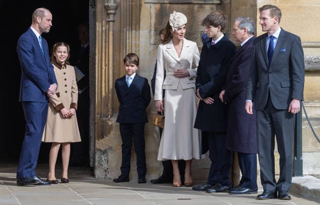 April 5, 2026, Windsor, England, United Kingdom: Princess CHARLOTTE, The Princess of Wales CATHERINE, Prince GEORGE, Prince LOUIS and the Prince of Wales WILLIAM attending the Easter Matins Service at St GeorgeÃ¢â‚¬â ¢s Chapel, Windsor Castle. Windsor United Kingdom - ZUMAs262 20260405_zip_s262_040 Copyright: xTayfunxSalcix