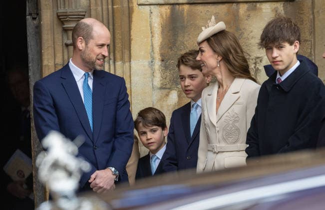 April 5, 2026, Windsor, England, United Kingdom: Princess CHARLOTTE, The Princess of Wales CATHERINE, Prince GEORGE, Prince LOUIS, the Prince of Wales WILLIAM and Earl of Wessex JAMES attending the Easter Matins Service at St GeorgeÃ¢â‚¬â ¢s Chapel, Windsor Castle. Windsor United Kingdom - ZUMAs262 20260405_zip_s262_063 Copyright: xTayfunxSalcix