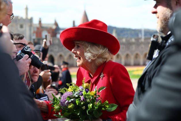 British Royal Family celebrate Easter Windsor UK. Queen Camilla at St George™s Chapel for the Easter Service. 5th April 2026. LMK430-S050426-001 Anfisa Polyushkevych Landmark Media 