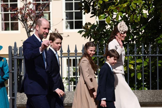 British Royal Family celebrate Easter Windsor UK. Prince William, Prince of Wales. Princess Catherine, Princess of Wales, Prince George, Princess Charlotte and Prince George at St George™s Chapel for the Easter Service. 5th April 2026. LMK430-S050426-001 Anfisa Polyushkevych Landmark Media 
