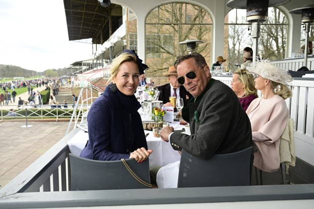 Patrick Graf von Faber Castell with wife Sandra Sophie Gräfin von Faber Castell at the grand opening of the 2026 season at Hoppegarten racecourse Berlin, 05 04 2026 Copyright: xMatthiasxWehnertx