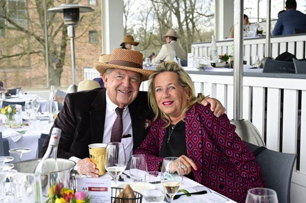 Jörg Woltmann with his wife Kerstin Woltmann at the grand opening of the 2026 season at Hoppegarten racecourse Berlin, 05 04 2026 Copyright: xMatthiasxWehnertx