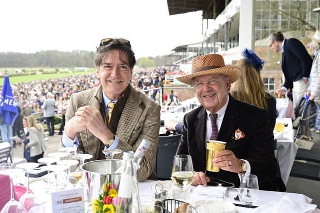 S E Ambassador Kai Sauer and Jörg Woltmann at the grand opening of the 2026 season at Hoppegarten racecourse Berlin, 05 04 2026 Copyright: xMatthiasxWehnertx
