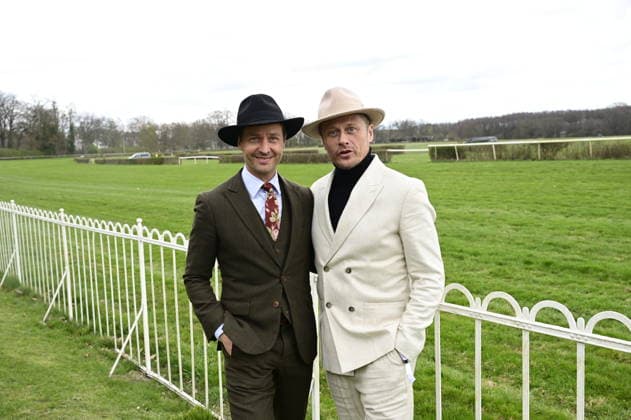 Tom Schilling and Roman Knizka at the grand opening of the 2026 season at Hoppegarten racecourse Berlin, 05 04 2026 Copyright: xMatthiasxWehnertx