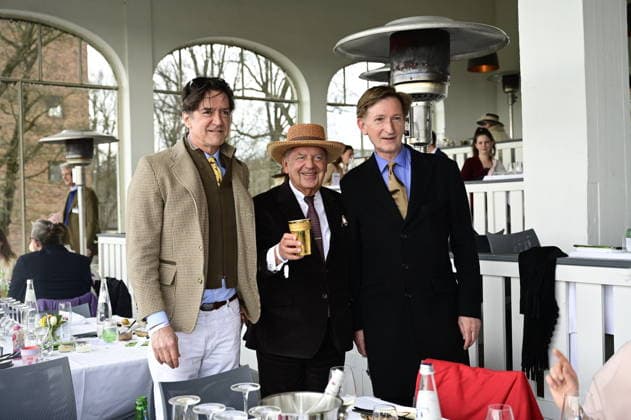 S E ambassadors Kai Sauer, Jörg Woltmann and Gerhard Schöningh at the grand opening of the 2026 season at Hoppegarten racecourse Berlin, 05 04 2026 Copyright: xMatthiasxWehnertx