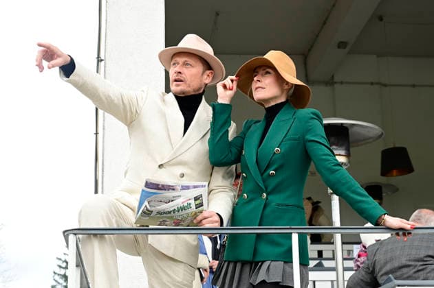 Roman Knizka and Franziska Hippe at the grand opening of the 2026 season at Hoppegarten racecourse Berlin, 05 04 2026 Foto:xM.xWehnertx xFuturexImagex hoppegarten_6422