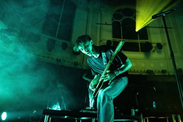 AMSTERDAM - Singer Joachim Liebens of the Belgian indie rock band The Haunted Youth during a performance at the iconic Paradiso. The performance was part of their European tour to promote the album Doys Cry Too. PAUL BERGEN ANP netherlands out - belgium out  Copyright: xx x555173409x originalFilename: 555173409.jpg