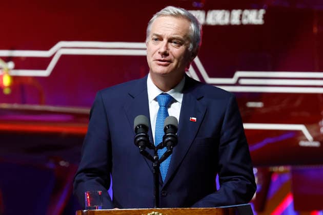 News Bilder des Tages #2 Santiago April 6, 2026 The President of the Republic, Jose Antonio Kast, heads the launch of the new Newen aircraft, developed by Empresa Nacional de Aeronautica de Chile Dragomir Yankovic Aton Chile, Santiago Chile Aton Chile Aton 1143220  Copyright: DRAGOMIRxYANKOVIC ATONxCHILE