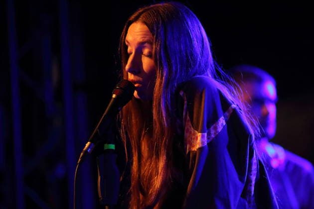 Florence Shaw from the band Dry Cleaning at a concert at Festsaal Kreuzberg in Berlin, April 7, 2026 Dry Cleaning concert Berlin