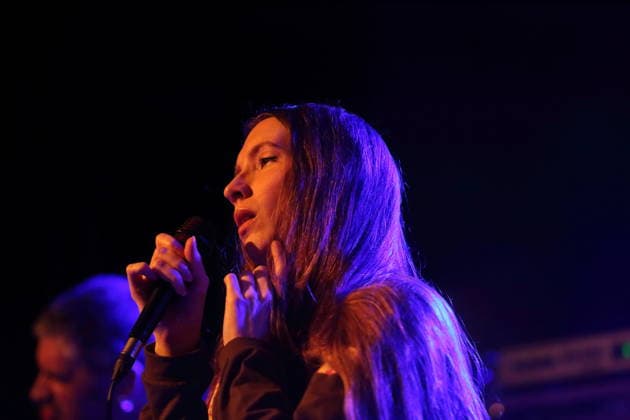 Florence Shaw from the band Dry Cleaning at a concert at Festsaal Kreuzberg in Berlin, April 7, 2026 Dry Cleaning concert Berlin