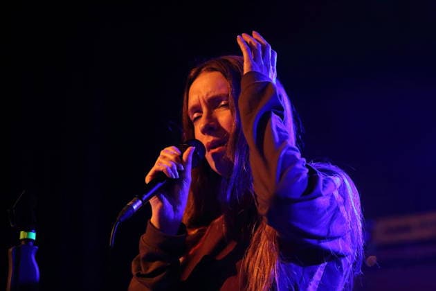 Florence Shaw from the band Dry Cleaning at a concert at Festsaal Kreuzberg in Berlin, April 7, 2026 Dry Cleaning concert Berlin