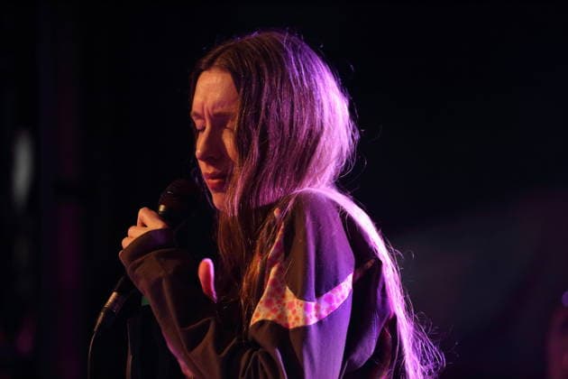 Florence Shaw from the band Dry Cleaning at a concert at Festsaal Kreuzberg in Berlin, April 7, 2026 Dry Cleaning concert Berlin