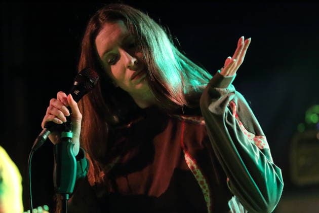 Florence Shaw from the band Dry Cleaning at a concert at Festsaal Kreuzberg in Berlin, April 7, 2026 Dry Cleaning concert Berlin
