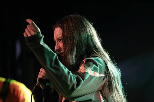 Florence Shaw from the band Dry Cleaning at a concert at Festsaal Kreuzberg in Berlin, April 7, 2026 Dry Cleaning concert Berlin