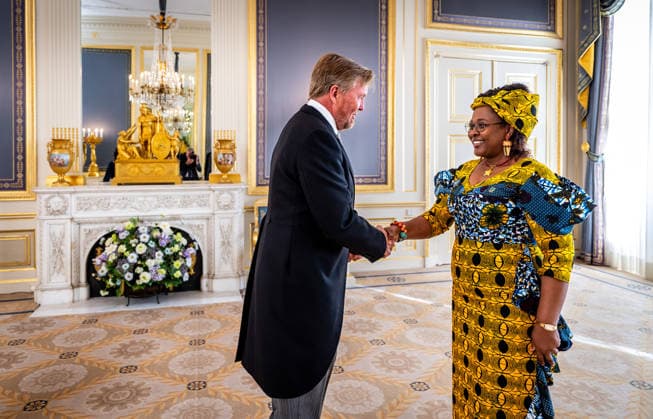 08-04-2026 Palace King Willem-Alexander during the credentials (geloofsbrieven) of the Ambassador of the Republic of Zambia, Her Excellency M. Chirwa, at palace Noordeinde in The Hague. Â  Copyright: xPPEx