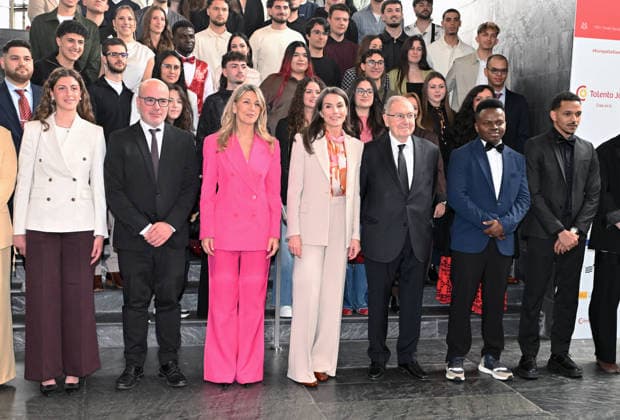 Queen Letizia presides over the ceremony for the 10th anniversary of the Young Talent and Young Talent Mobility Program The Government Delegate of Madrid, Francisco Martín, the Minister of Labor, Yolanda Díaz, and Queen Letizia during the ceremony for the 10th anniversary of the Young Talent and Young Talent Mobility Program at the Spanish Chamber of Commerce, on April 8, 2026, in Madrid Spain FAMOSOSOS TALENT REINA José Madrid Madrid Madrid Spain  Copyright: xJosÃ xOlivax 7422638