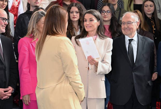 Queen Letizia presides over the ceremony for the 10th anniversary of the Young Talent and Young Talent Mobility Program Queen Letizia during the ceremony for the 10th anniversary of the Young Talent and Young Talent Mobility Program at the Spanish Chamber of Commerce, on April 8, 2026, in Madrid Spain FAMOUS TALENT QUEEN José Madrid Madrid Madrid Spain  Copyright: xJosÃ xOlivax 7422652