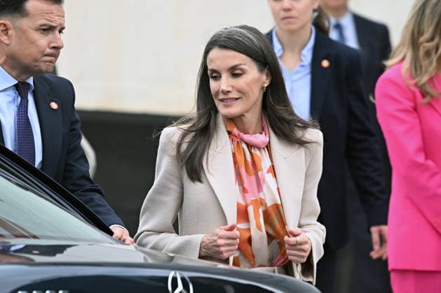 Queen Letizia presides over the event for the 10th anniversary of the Young Talent and Young Talent Mobility Program Queen Letizia at the exit of the event for the 10th anniversary of the Young Talent and Young Talent Mobility Program at the Spanish Chamber of Commerce, on April 8, 2026, in Madrid Spain FAMOUS TALENT QUEEN José Madrid Madrid Madrid Spain  Copyright: xJosÃ xOlivax 7422843